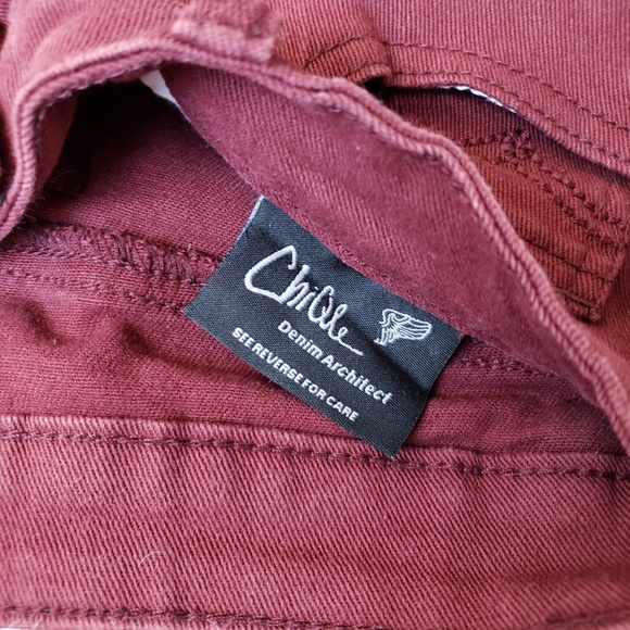 ChiQle Super Skinny Burgundy Distressed Jeans - Picture 6 of 7
